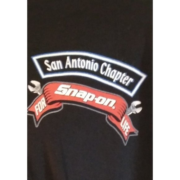 Gildan Shirt Mens XL Snap On Tools Logo Black 100% Cotton T Shirt Canada Made - Picture 6 of 10